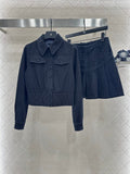 25 Retro Denim Jacket and Skirt Set
