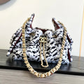 2026 Leopard Print Hobo Bag 22cm White Black Ponyhair Leather