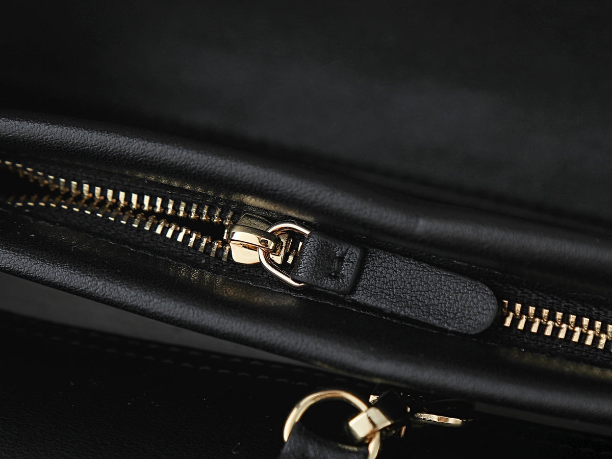 2026 Urban Essential East West Bag 32cm Black mix Grey Leather Tweed