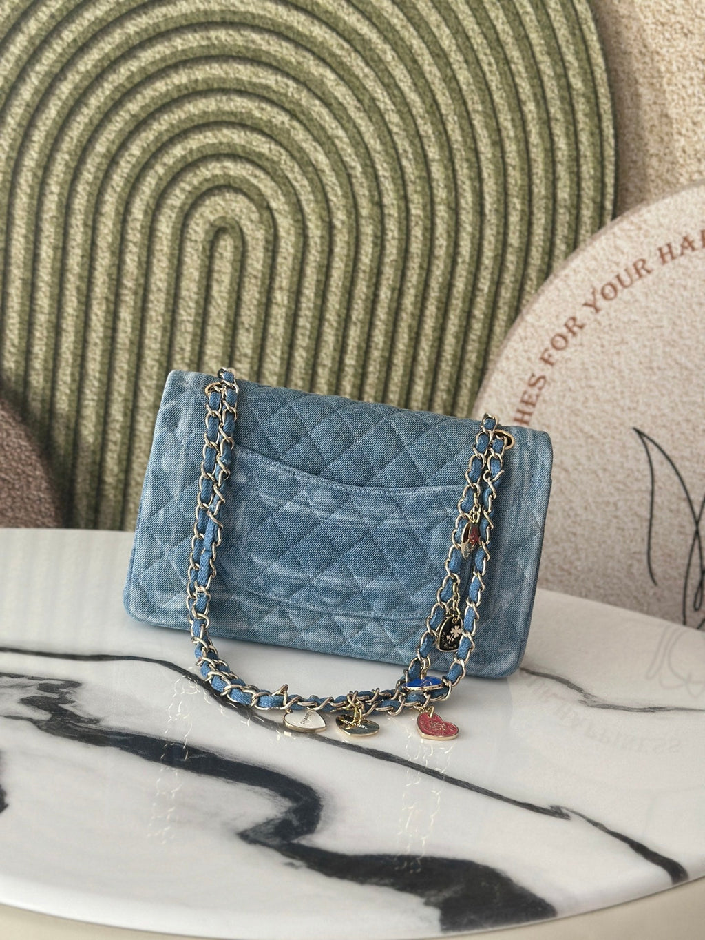 2026 Coco Cuba Charms Flap Bag Canvas Denim Leather