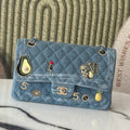2026 Coco Cuba Charms Flap Bag Canvas Denim Leather