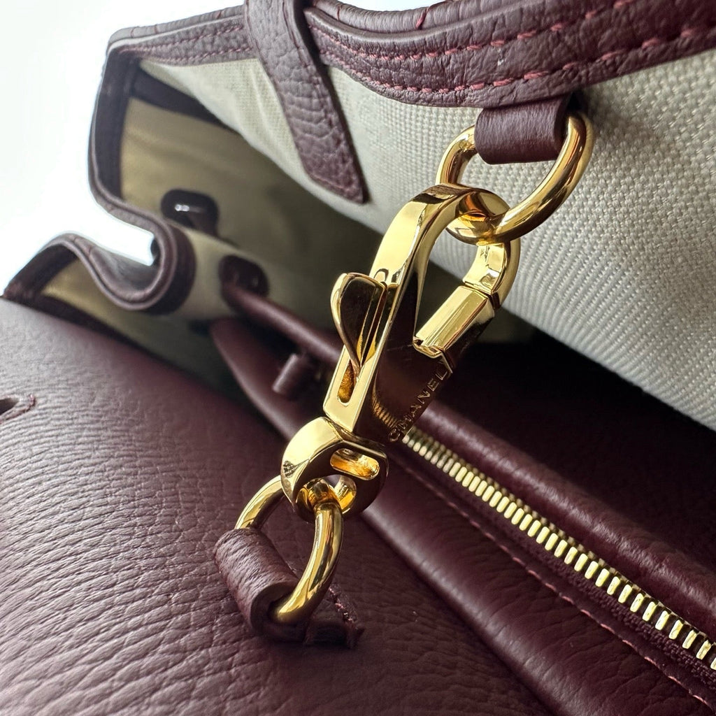 2026 Shopping Bag 38cm Burgundy And Brown Calfskin