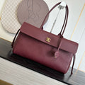 2026 Shopping Bag 38cm Burgundy And Brown Calfskin