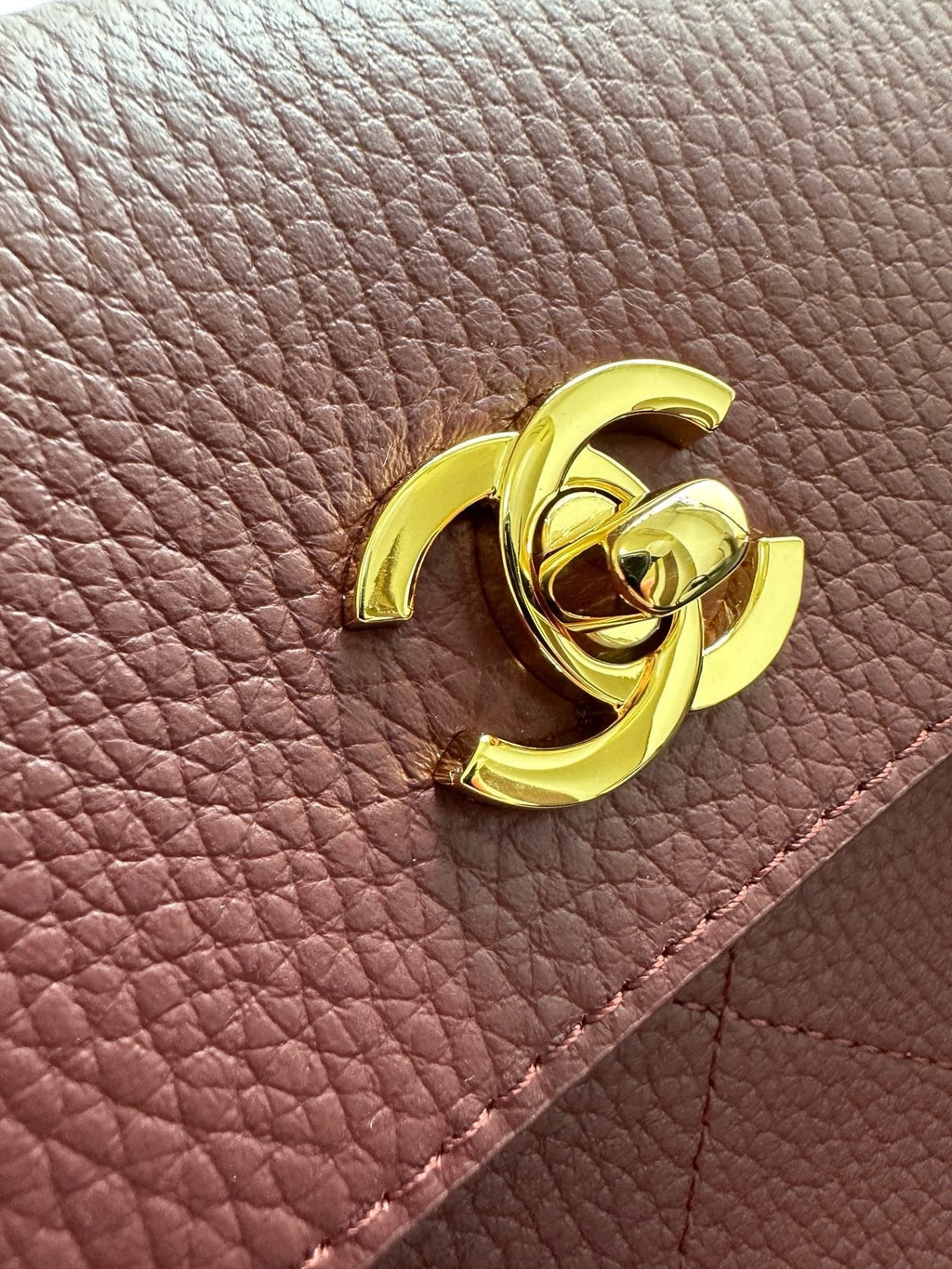 2026 Shopping Bag 38cm Burgundy And Brown Calfskin