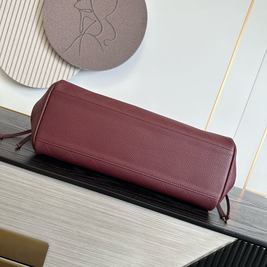 2026 Shopping Bag 38cm Burgundy And Brown Calfskin