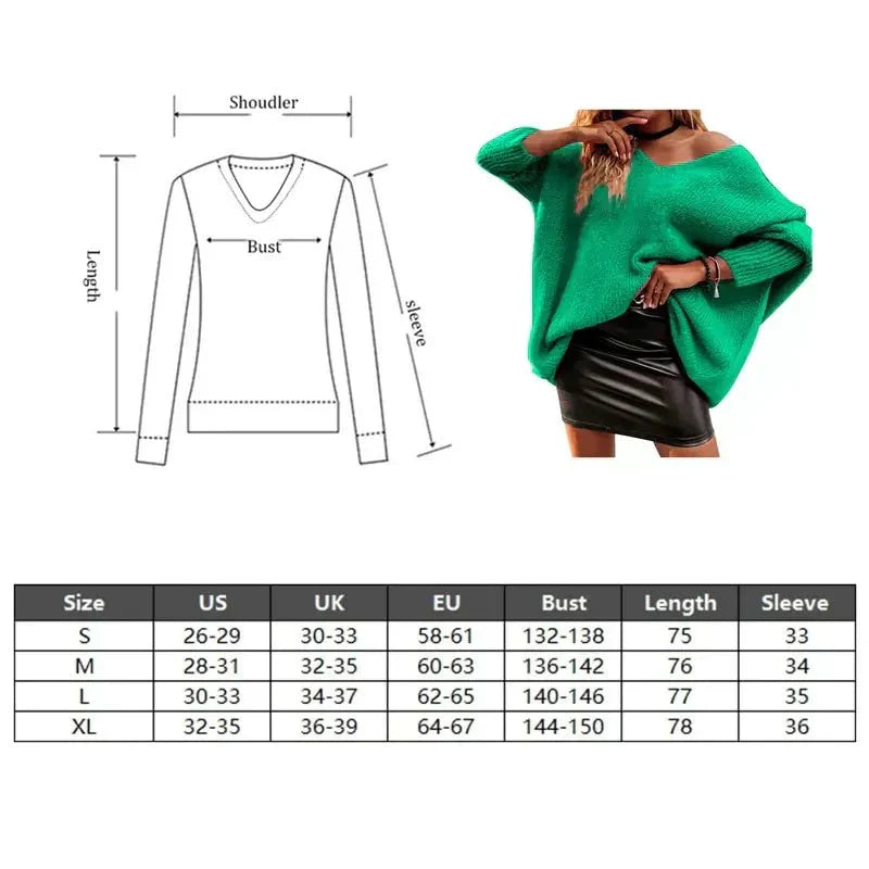 V-neck strapless knitwear casual sweater women