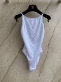 Classic White Rhinestone Swimsuit