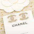 C HALF DIAMONDS GOLD EARRINGS