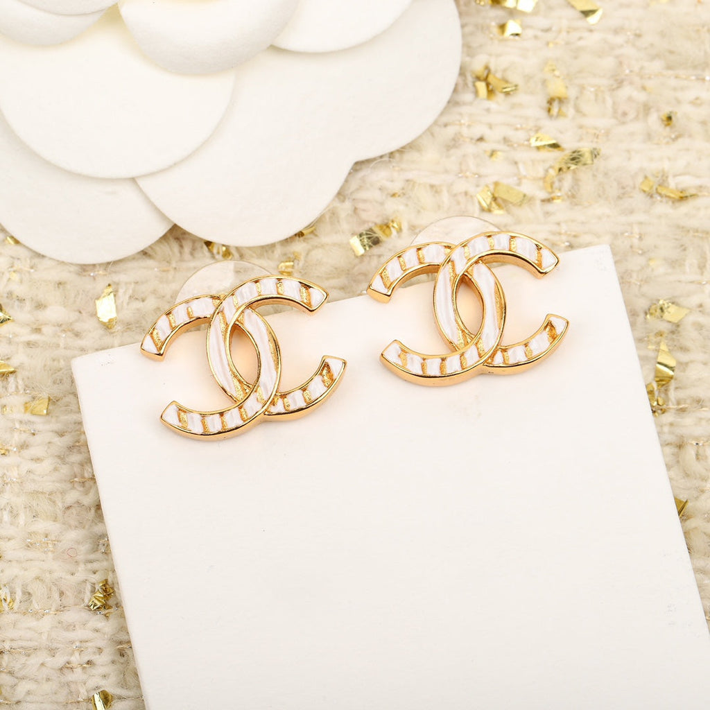 OIL DRIPPING DOUBLE C EARRINGS