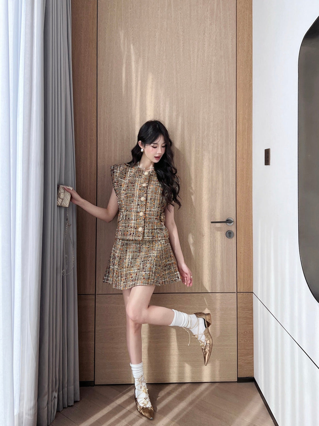 Ch 25ss vest skirt set