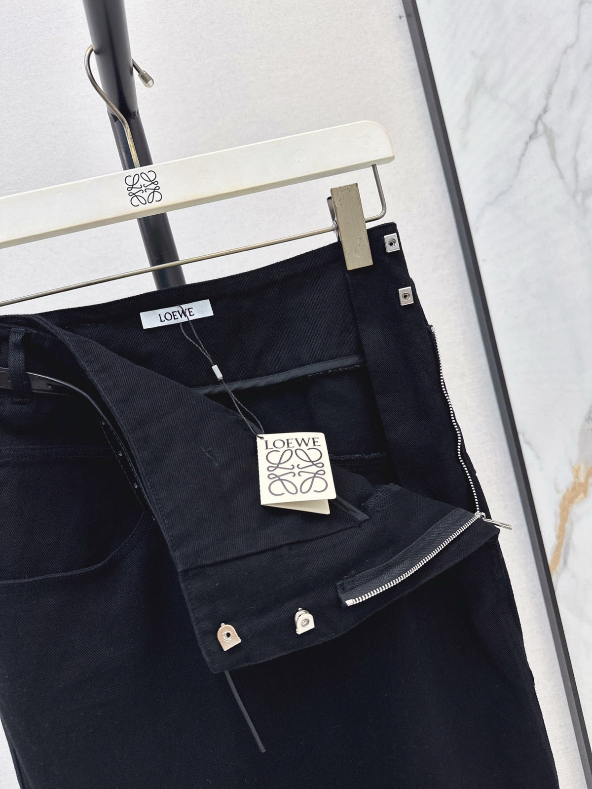 Lo 25ss belt denim skirt