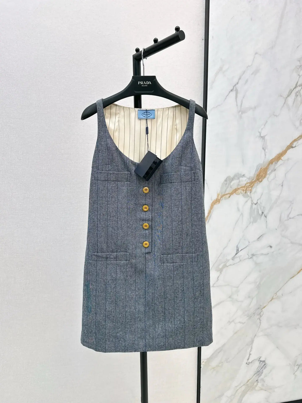 Preppy Two-Tone Striped Vest Dress