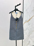 Preppy Two-Tone Striped Vest Dress