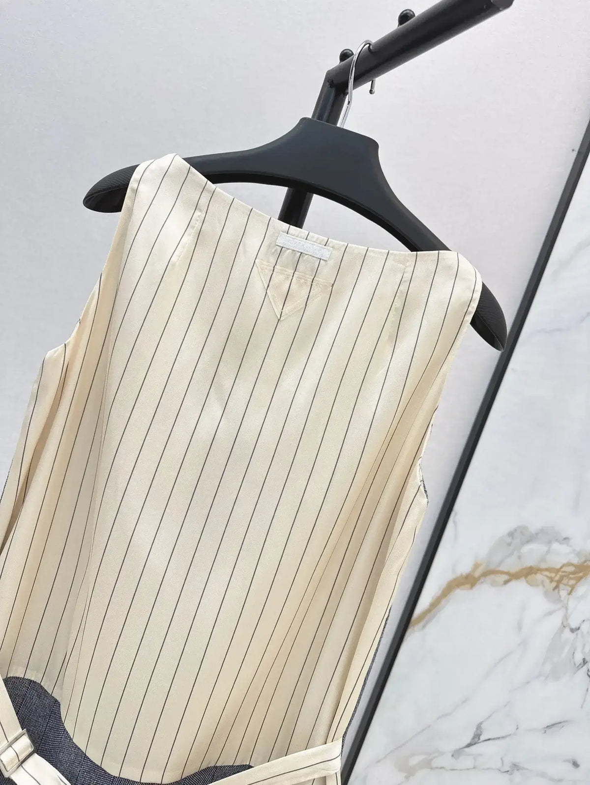 Preppy Two-Tone Striped Vest Dress