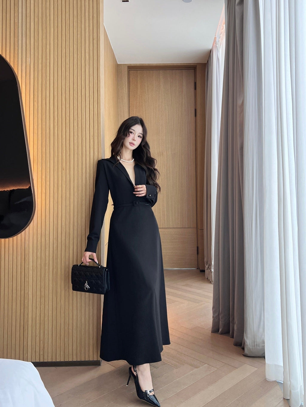 D 255 V NECK SHIRT DRESS