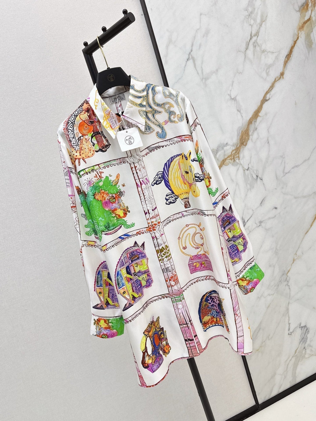 25ss silk shirt dress