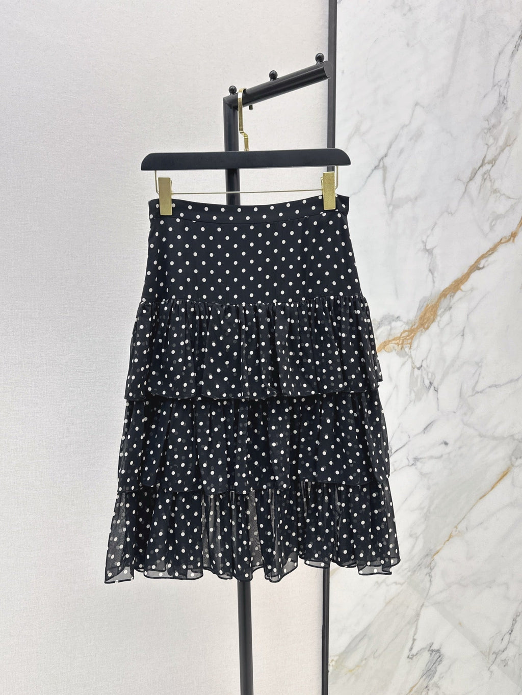 25ss silk ruffle skirt