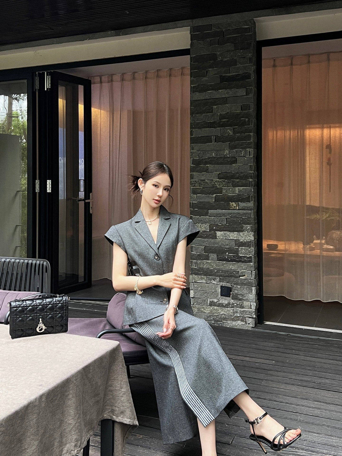 25ss webbing skirt