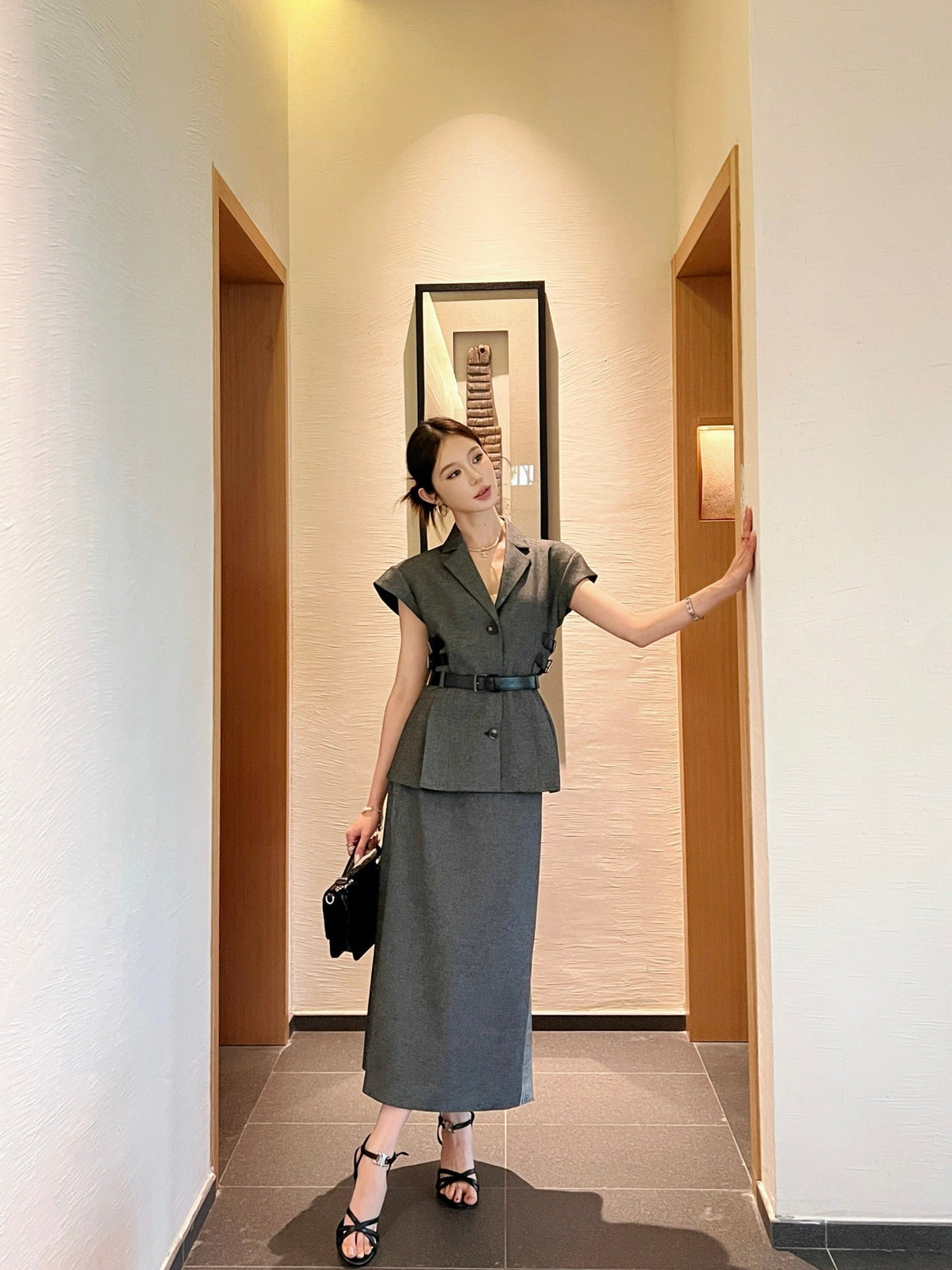 25ss webbing skirt