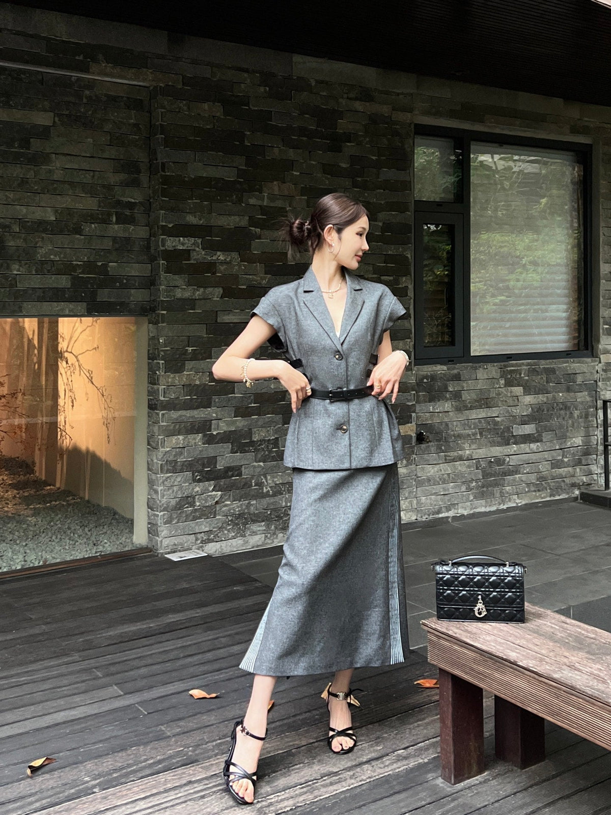 25ss webbing skirt