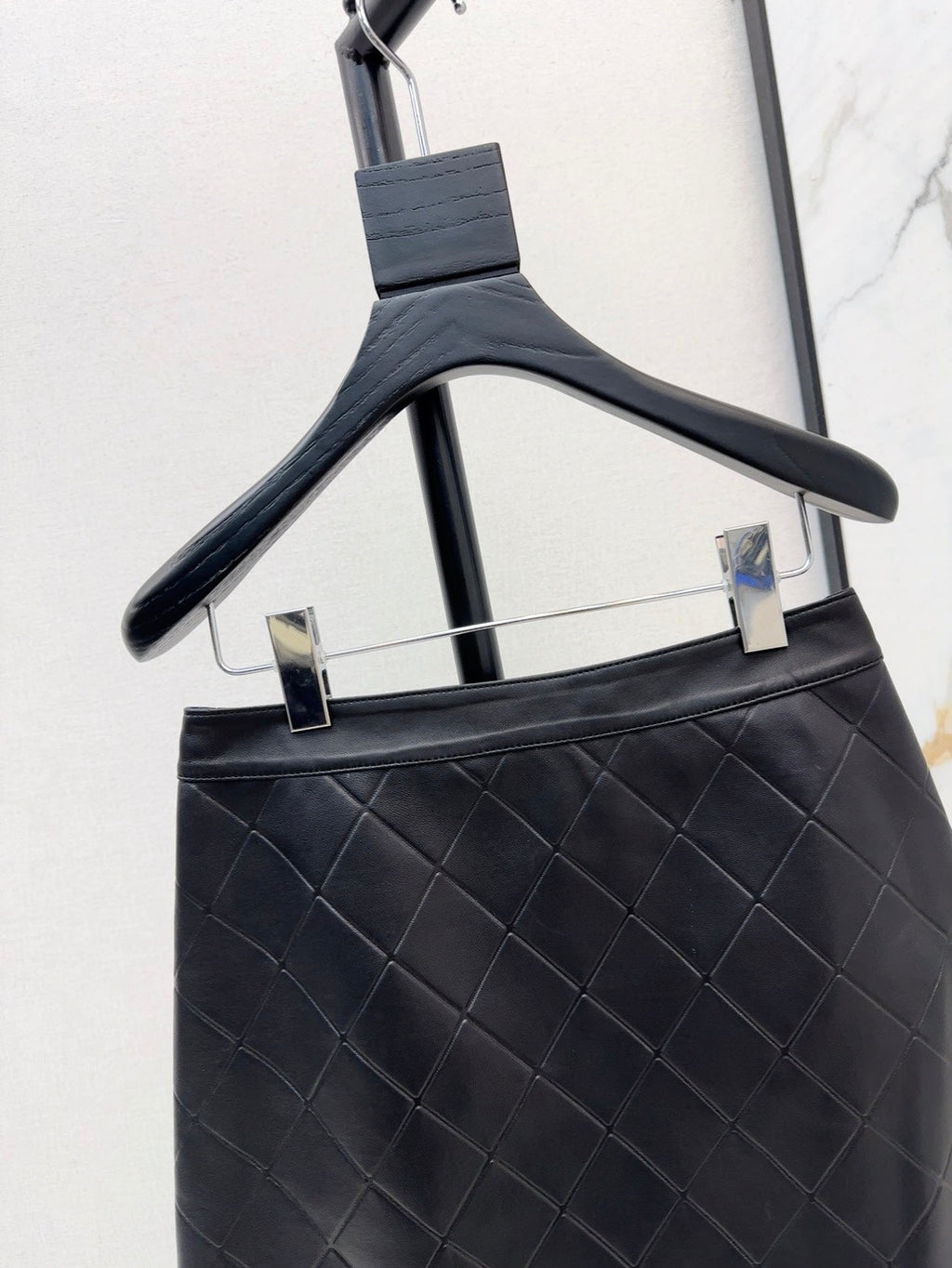 25ss genuine leather skirt