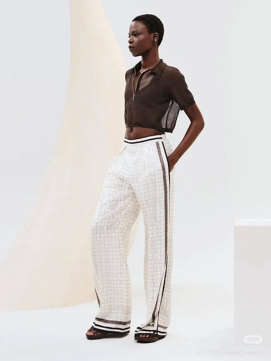25ss Silk wide leg pants