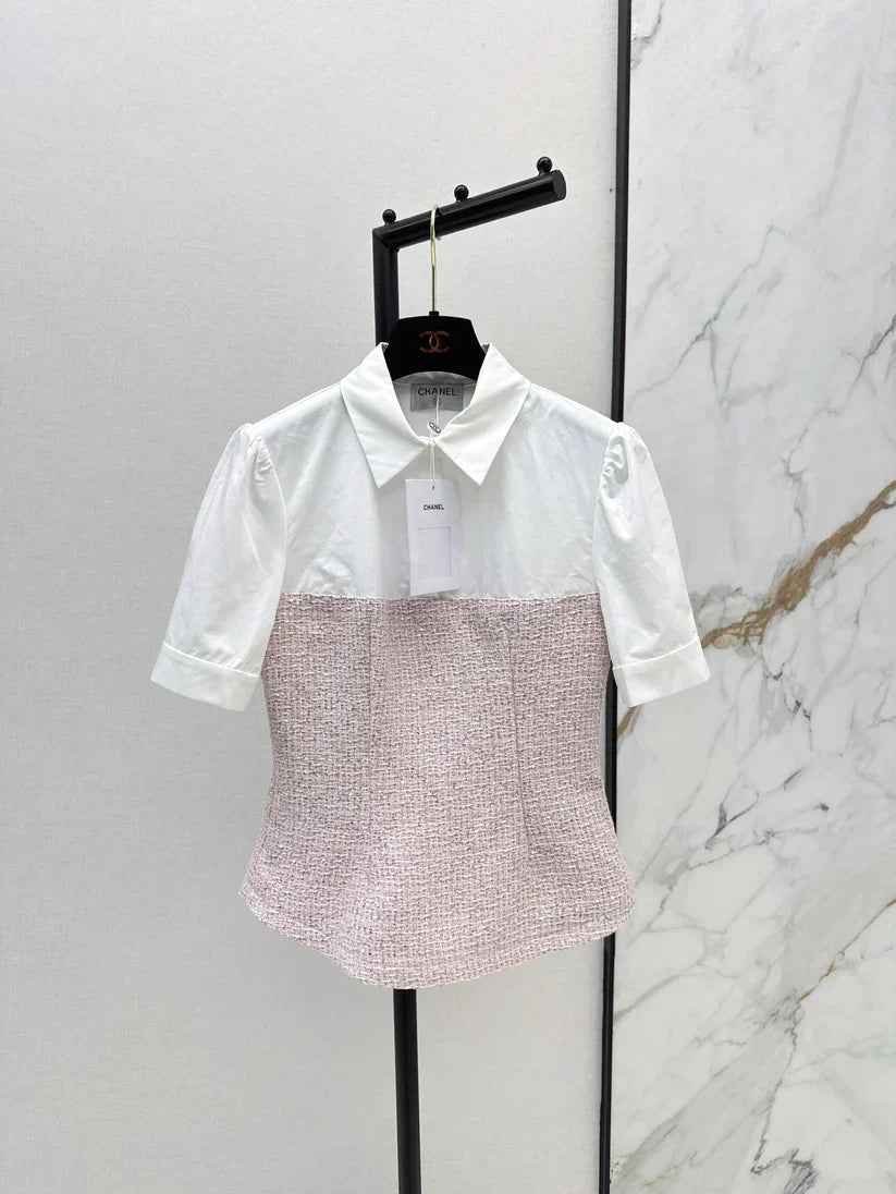 Refined Minimalist  Two-Tone Linen Top