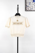D 25ss wool embroidered knitted t-shirt