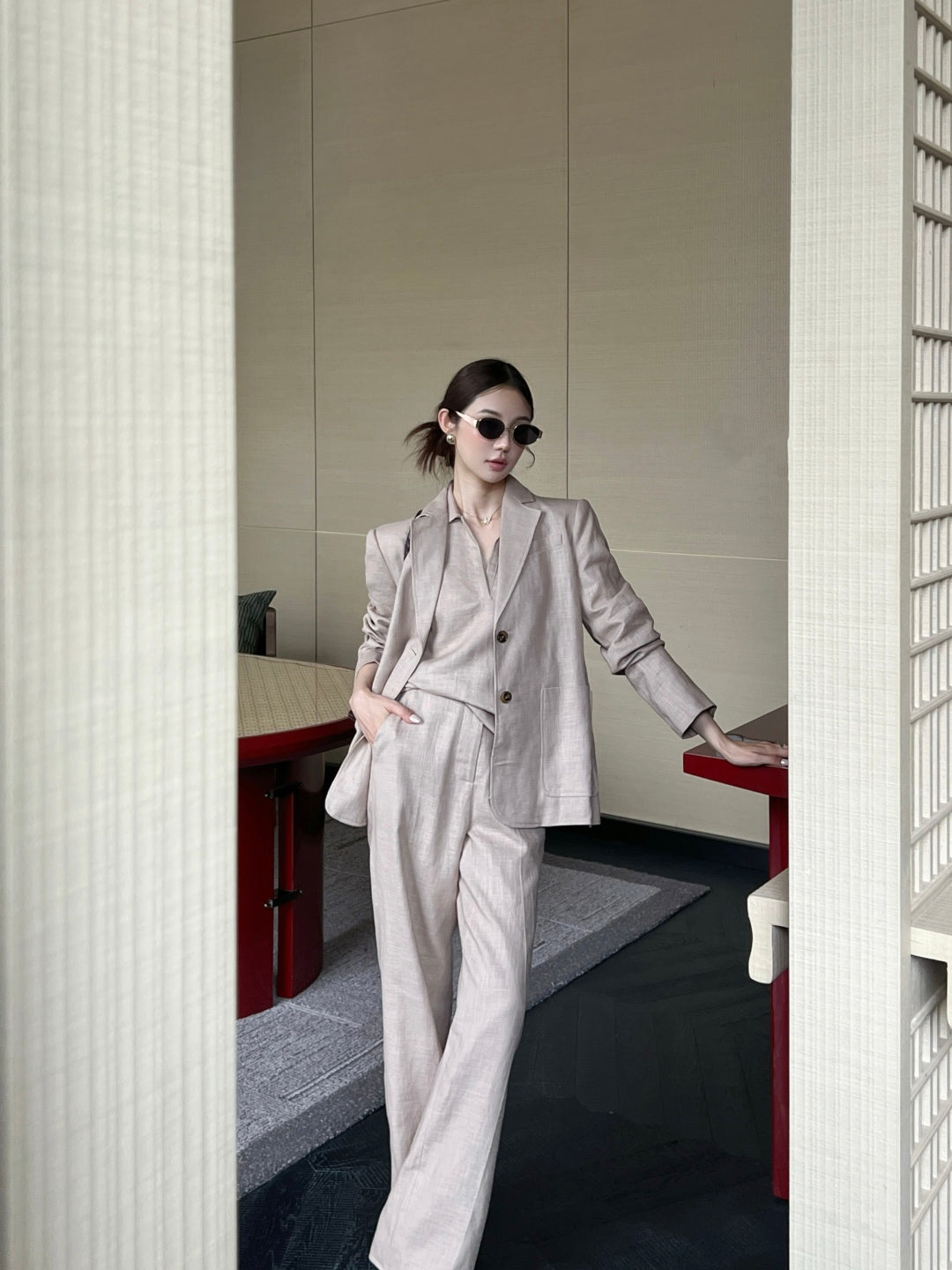25fw linen blazer