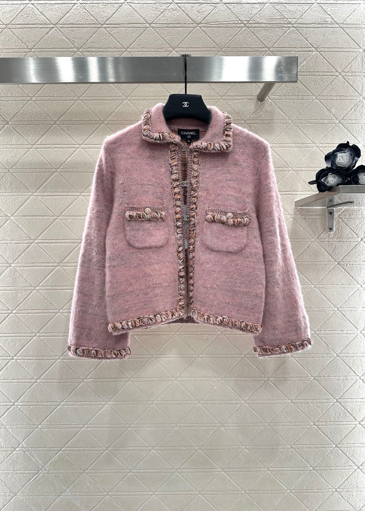 25fw Braided hem knitted cardigan