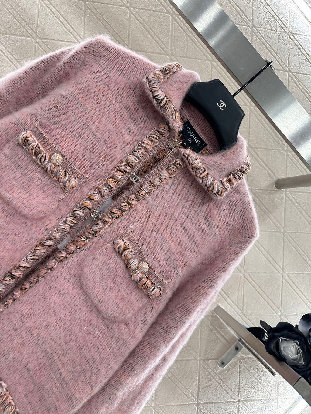25fw Braided hem knitted cardigan