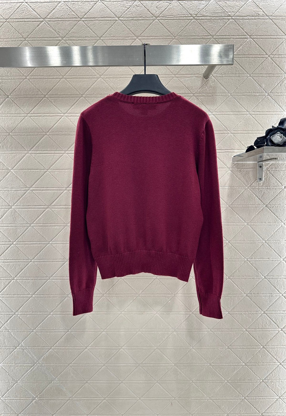 25fw Beaded letter knitted long sleeves