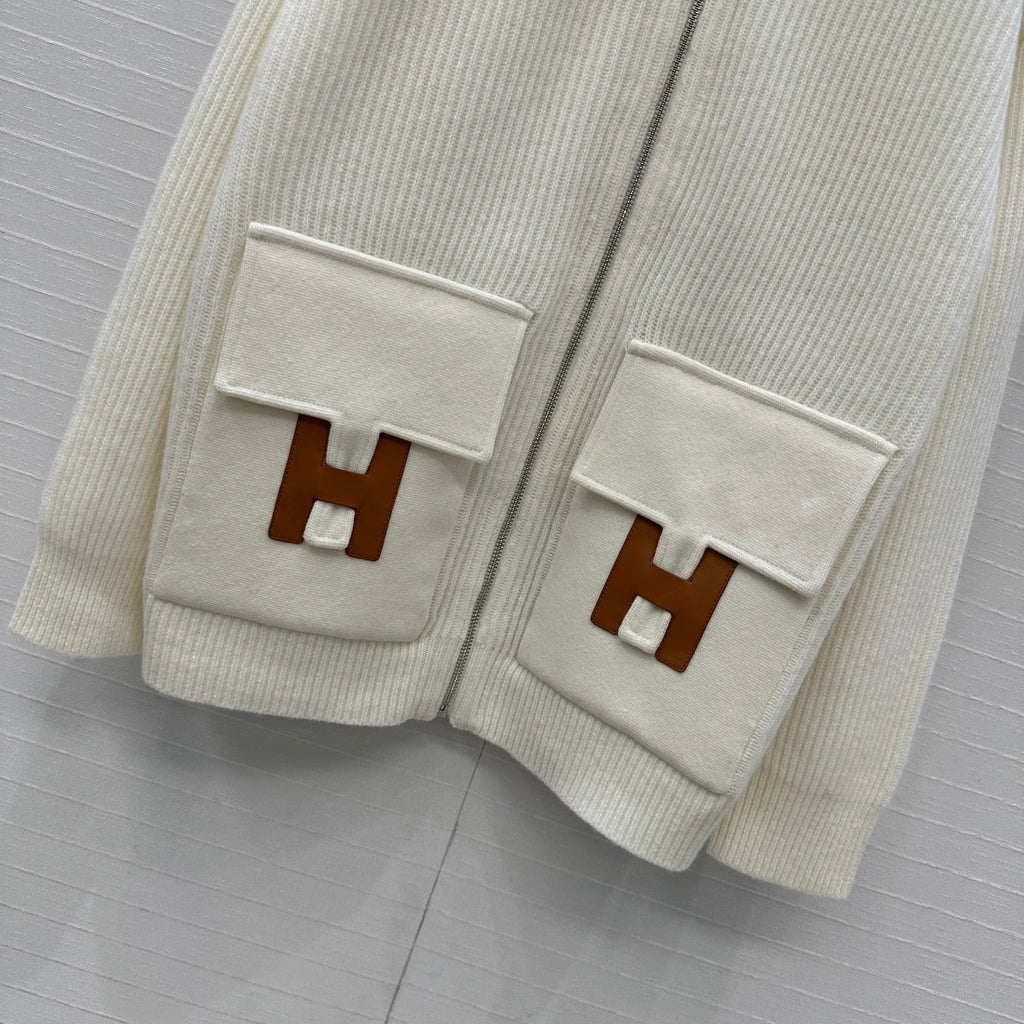 25fw new cashmere knitted zipper jacket