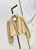 Stand-up collar cropped jacket