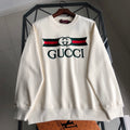 New autumn and winter classic embroidered logo round neck hoodie