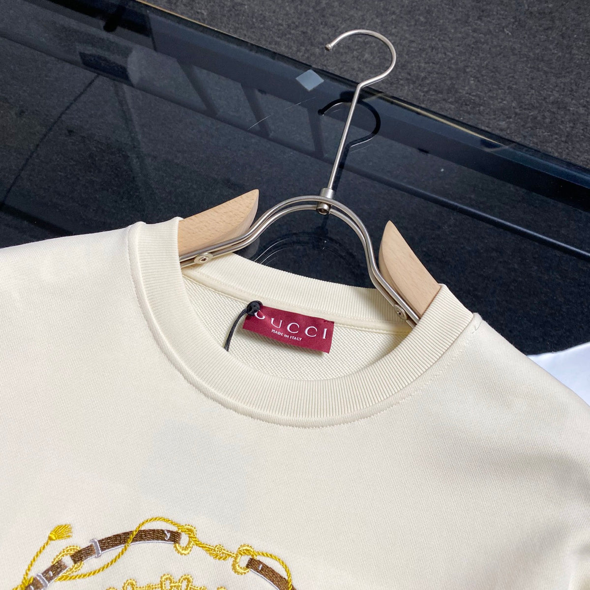 Round neck pure cotton hoodie