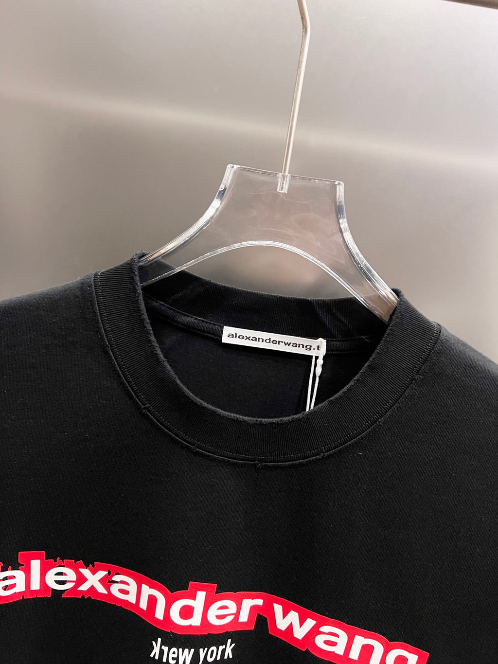 Classic letter three-dimensional embroidery and patchwork technique for short sleeves