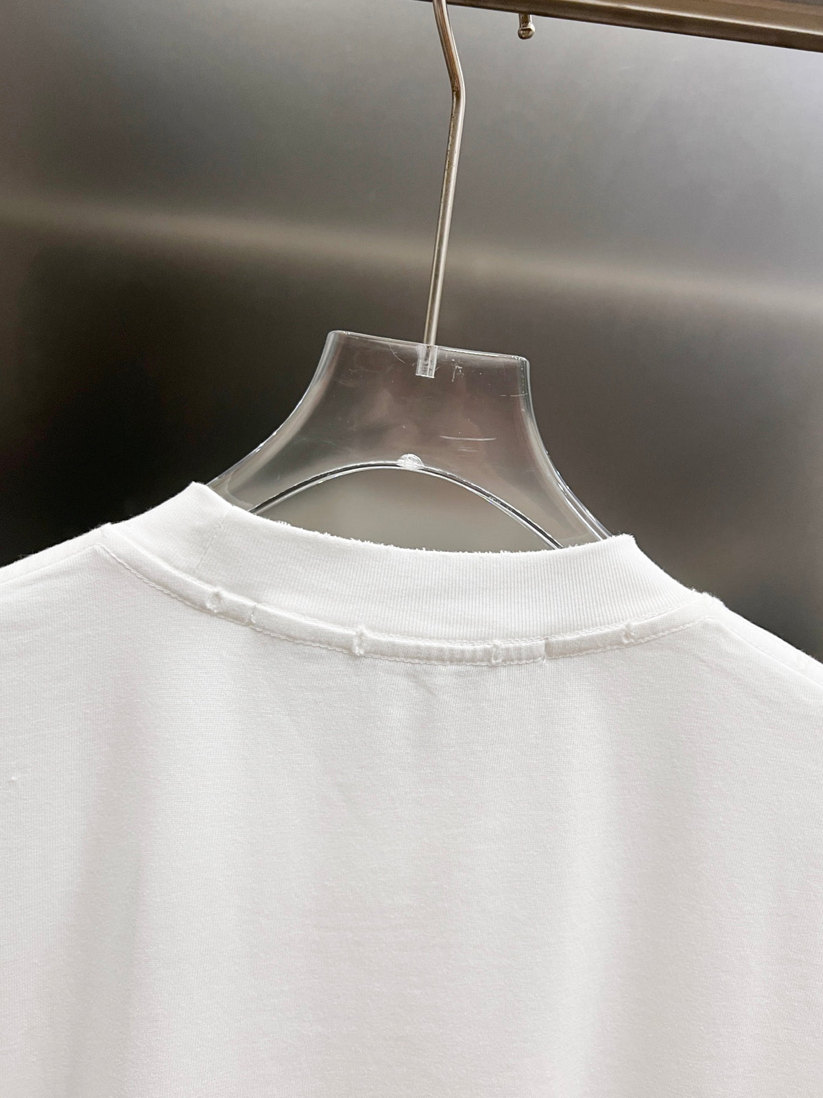 Classic letter three-dimensional embroidery and patchwork technique for short sleeves