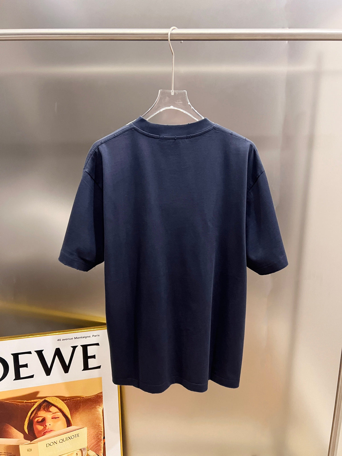 Wear and tear water washing short sleeves, round neck short sleeves