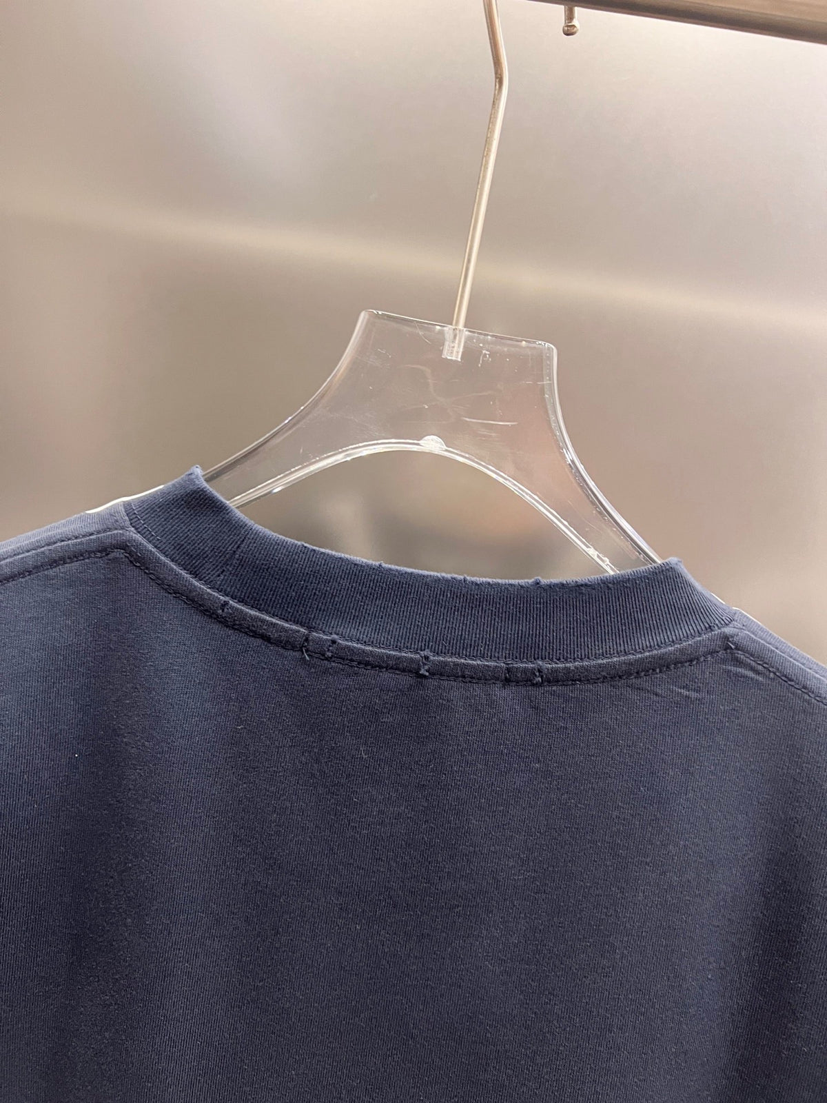 Wear and tear water washing short sleeves, round neck short sleeves