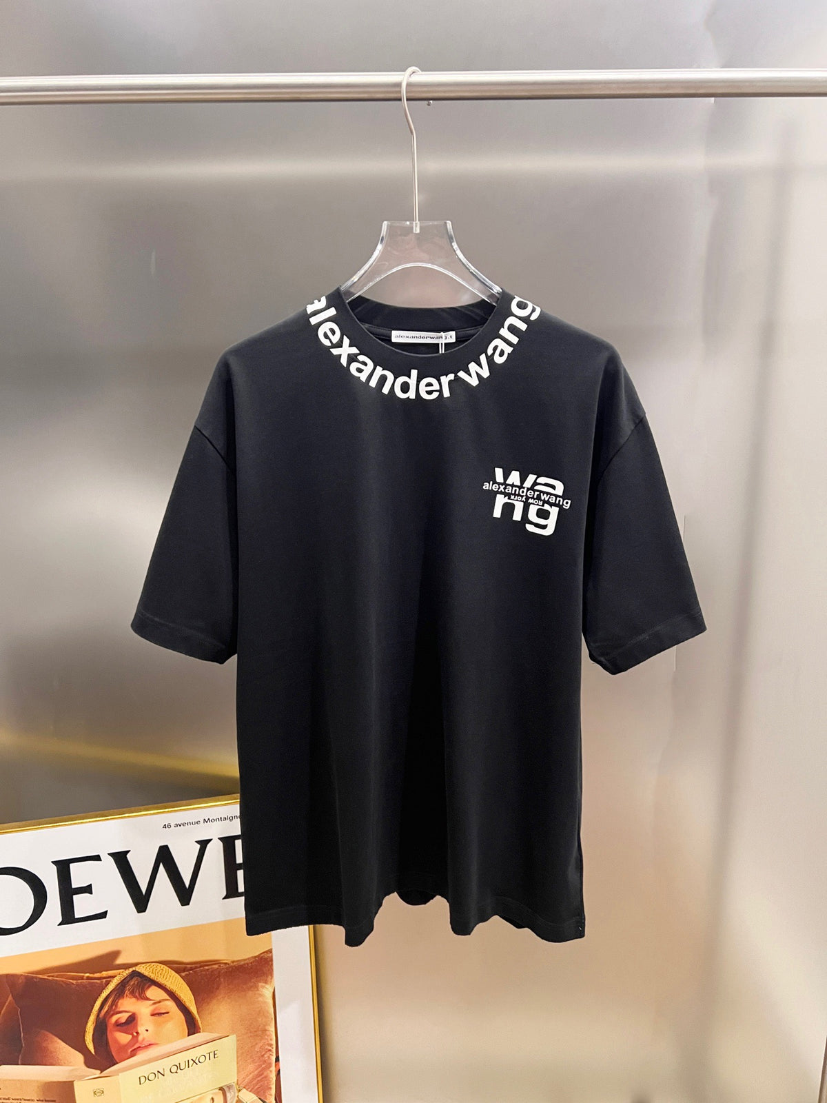 Wear and tear water washing short sleeves, round neck short sleeves