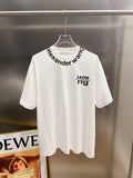 Wear and tear water washing short sleeves, round neck short sleeves