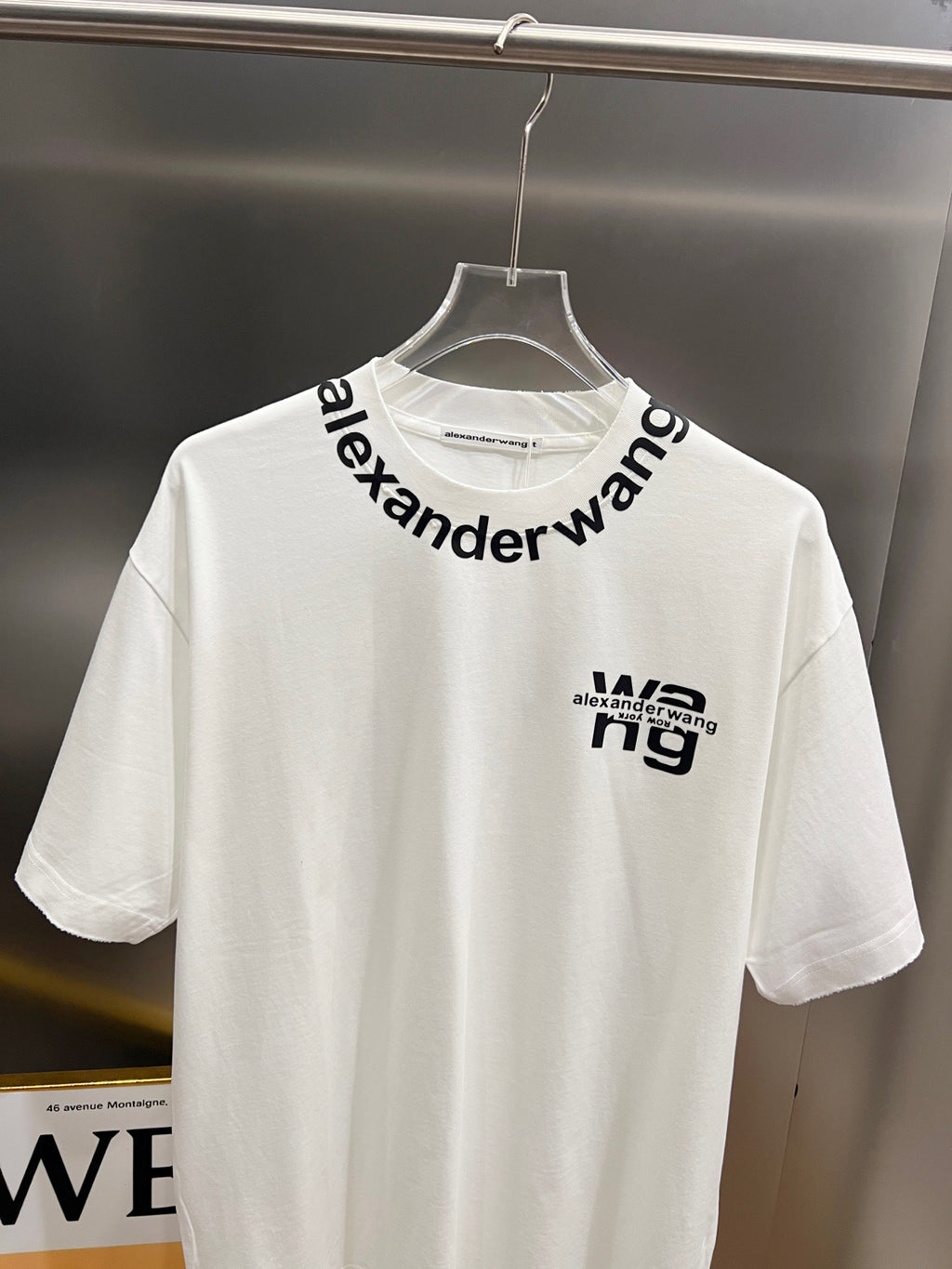 Wear and tear water washing short sleeves, round neck short sleeves