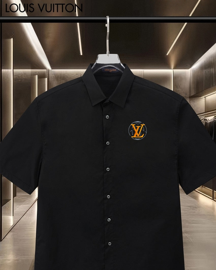 26ss Classic Chest Letter Logo Embroidered Short Sleeve Shirt