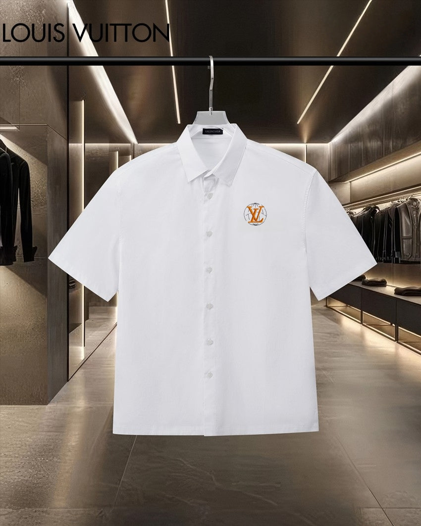 26ss Classic Chest Letter Logo Embroidered Short Sleeve Shirt