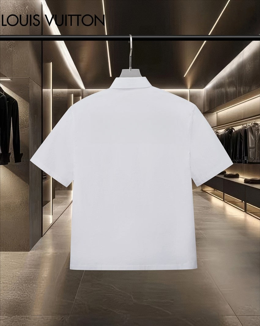 26ss Classic Chest Letter Logo Embroidered Short Sleeve Shirt