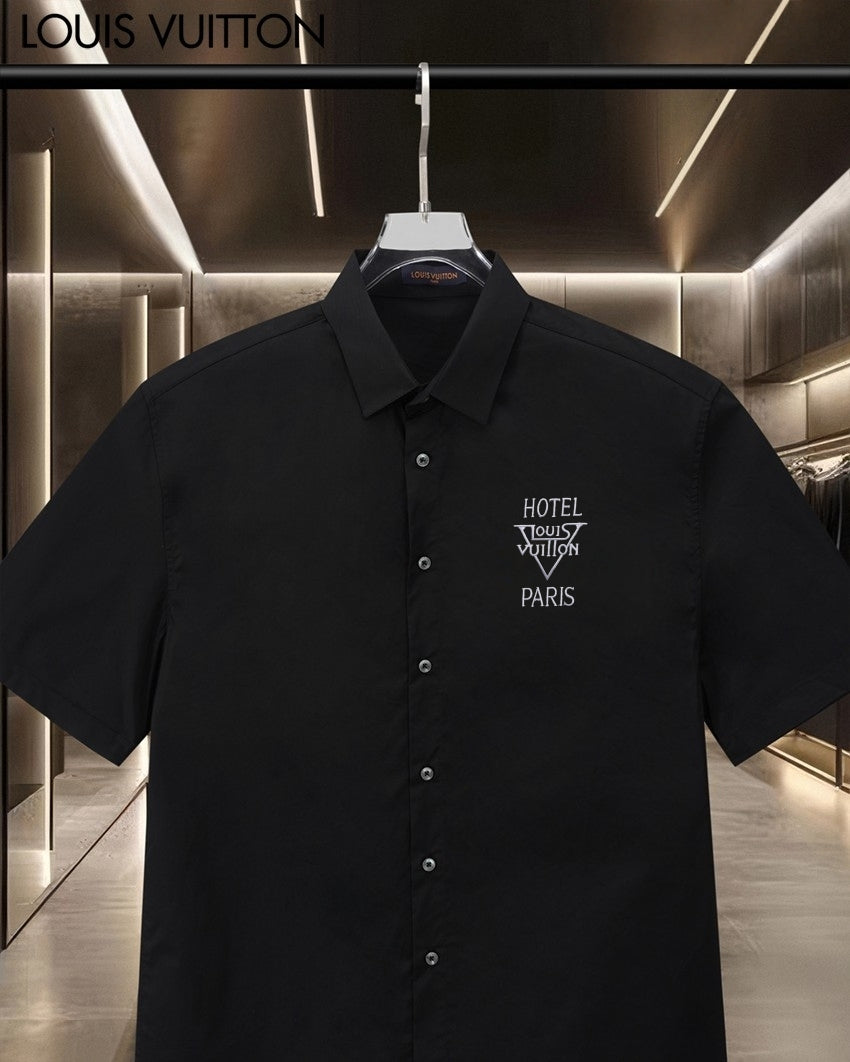 26ss Classic Chest Letter Logo Embroidered Short Sleeve Shirt