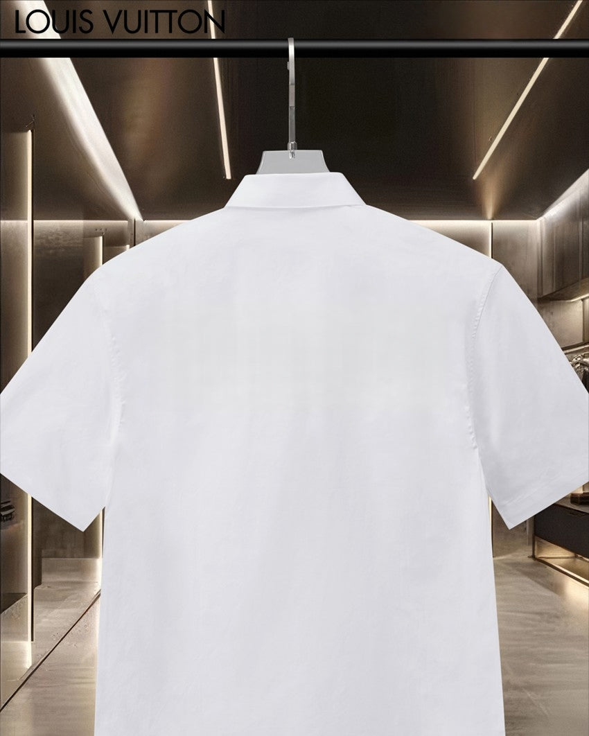 26ss Classic Chest Letter Logo Embroidered Short Sleeve Shirt