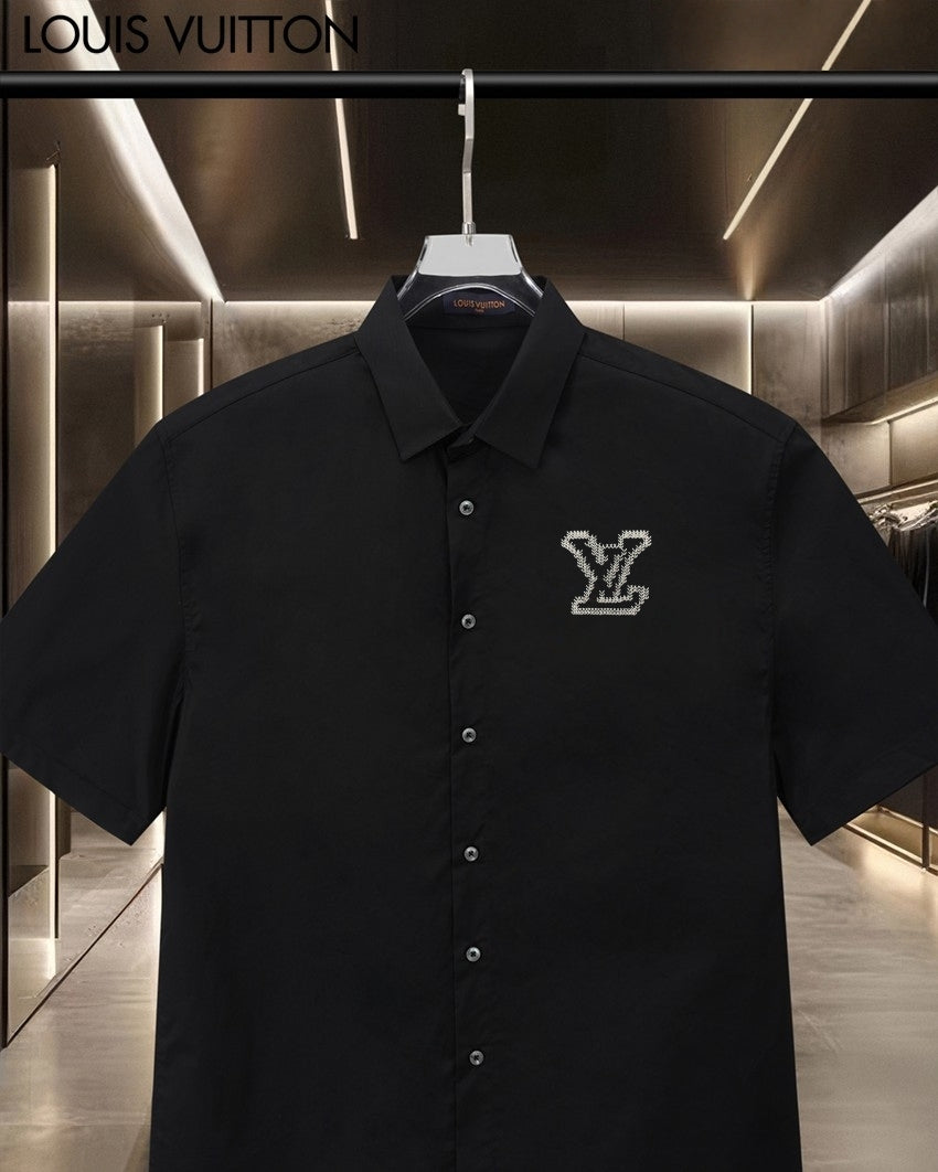 26ss Classic Chest Letter Logo Embroidered Short Sleeve Shirt