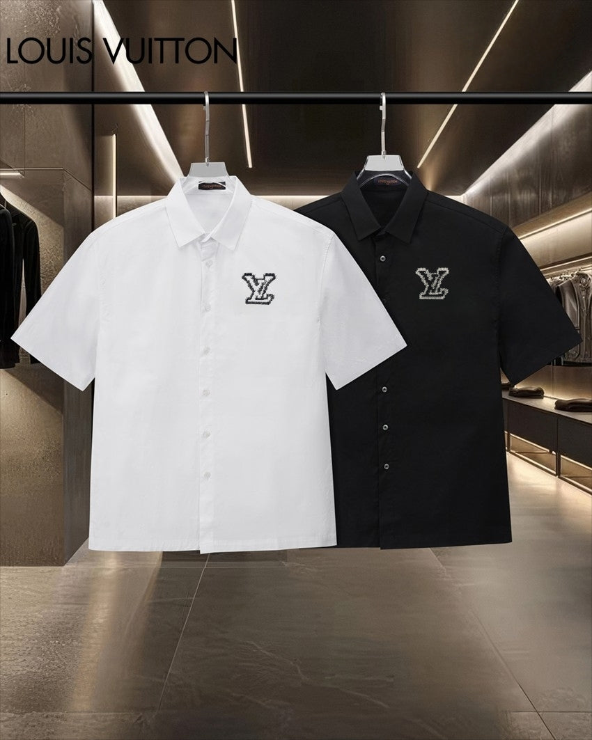 26ss Classic Chest Letter Logo Embroidered Short Sleeve Shirt